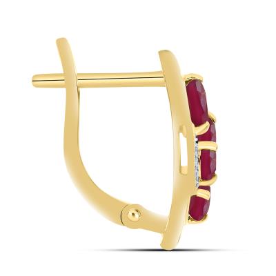 BUY 14K WITH NATURAL GLASS FILEED RUBY GEMSTONE EARRING